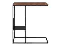 Mesa auxiliar de madera contrachapada negro 55x36x59,5 cm