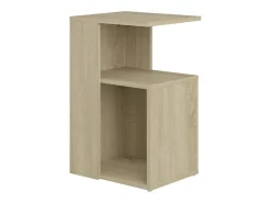 Mesa auxiliar de madera contrachapada color roble 36x30x56 cm