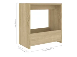 Mesa auxiliar de madera contrachapada roble Sonoma 50x26x50 cm