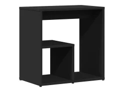 Mesa auxiliar de madera contrachapada negro 50x30x50 cm ES809407