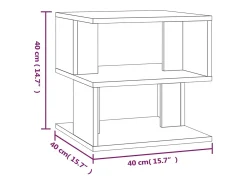 Mesa auxiliar de madera contrachapada marrón roble 40x40x40 cm