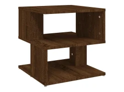 Mesa auxiliar de madera contrachapada marrón roble 40x40x40 cm