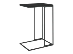 Mesa auxiliar de madera contrachapada negro 40x30x59 cm