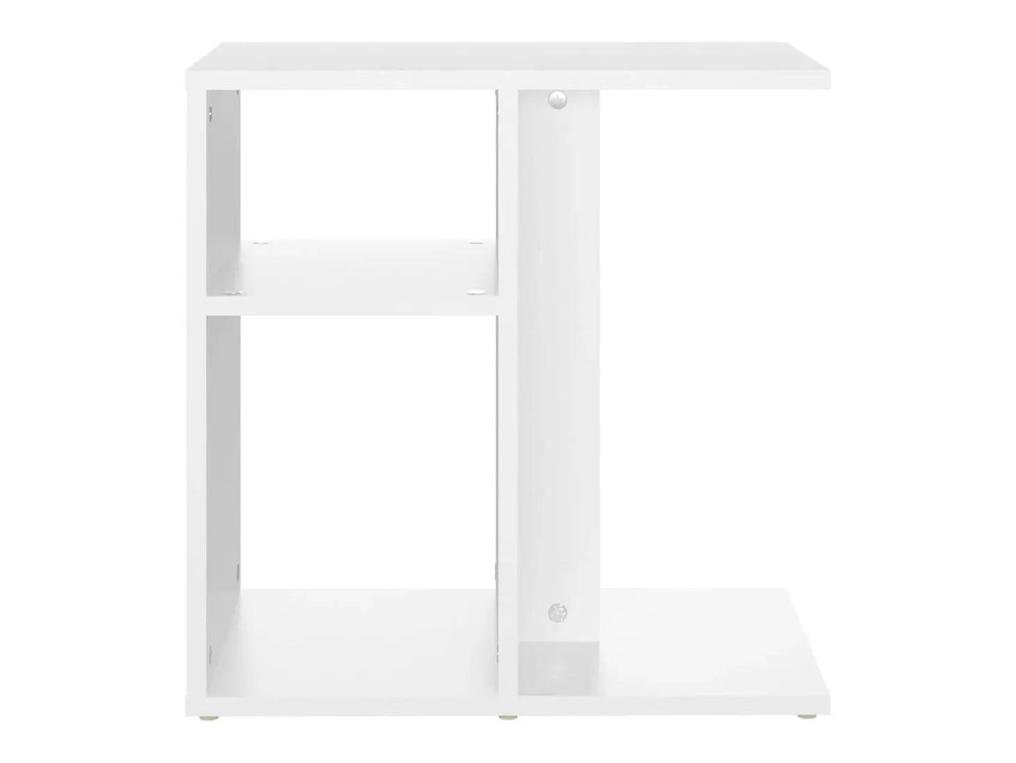 Mesa auxiliar de madera contrachapada blanco 50x30x50 cm