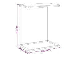 Mesa auxiliar de madera contrachapada negro 55x35x66 cm