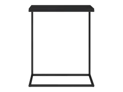 Mesa auxiliar de madera contrachapada negro 55x35x66 cm