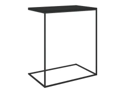 Mesa auxiliar de madera contrachapada negro 55x35x66 cm ES381106