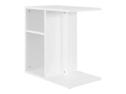Mesa auxiliar de madera contrachapada blanco 50x30x50 cm