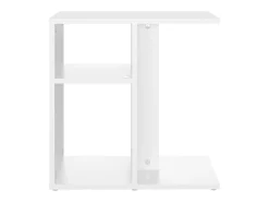 Mesa auxiliar de madera contrachapada blanco 50x30x50 cm