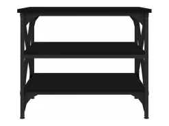 Mesa auxiliar de madera contrachapada negro 55x38x45 cm