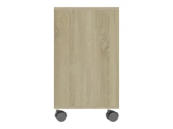 Mesa auxiliar de madera contrachapada color roble 70x35x55 cm