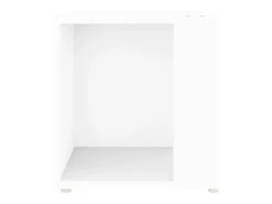 Mesa auxiliar de madera contrachapada blanco 33x33x34,5 cm