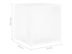 Mesa auxiliar de madera contrachapada blanco 33x33x34,5 cm