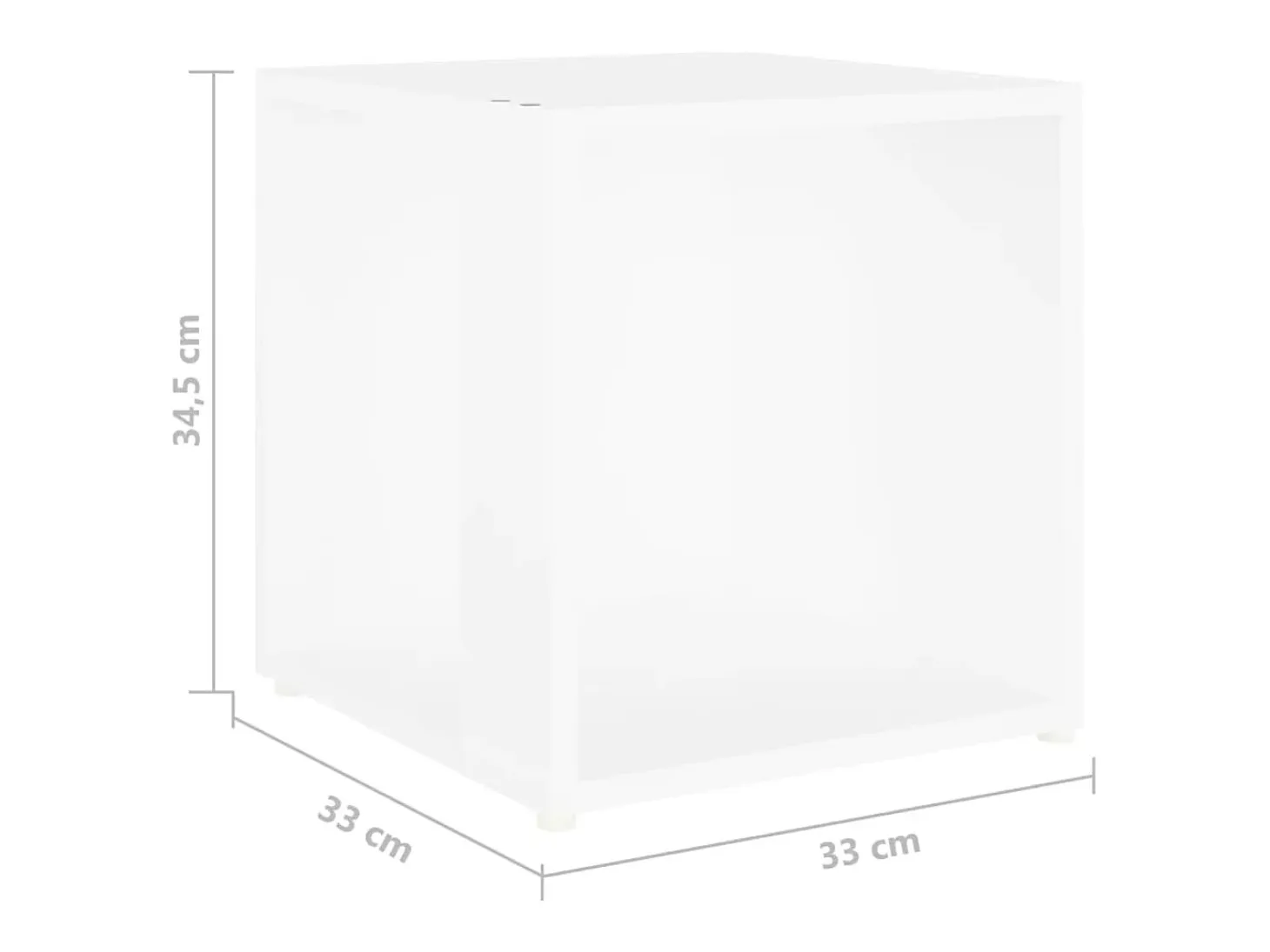 Mesa auxiliar de madera contrachapada blanco 33x33x34,5 cm