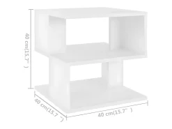 Mesa auxiliar de madera contrachapada blanco 40x40x40 cm