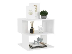 Mesa auxiliar de madera contrachapada blanco 40x40x40 cm
