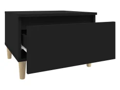 Mesa auxiliar de madera contrachapada negro 50x46x35 cm