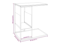 Mesa auxiliar de madera contrachapada blanca 55x36x59,5 cm