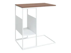 Mesa auxiliar de madera contrachapada blanca 55x36x59,5 cm