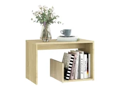 Mesa auxiliar de madera contrachapada roble Sonoma 59x36x38 cm