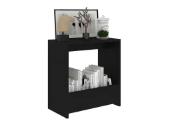Mesa auxiliar de madera contrachapada negro 50x26x50 cm