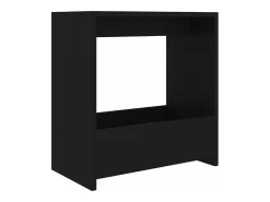Mesa auxiliar de madera contrachapada negro 50x26x50 cm
