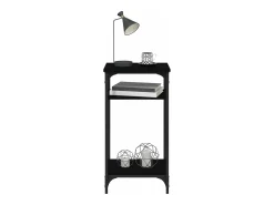 Mesa auxiliar de madera contrachapada negra 40x30x75 cm