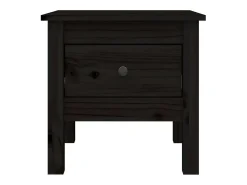 Mesa auxiliar de madera maciza de pino negro 40x40x39 cm