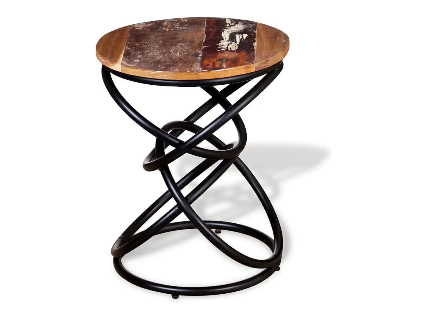 Mesa auxiliar de madera maciza reciclada