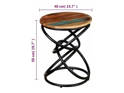 Mesa auxiliar de madera maciza reciclada