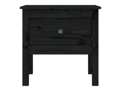 Mesa auxiliar de madera maciza de pino negro 50x50x49 cm