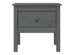 Mesa auxiliar de madera maciza de pino gris 50x50x49 cm