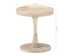 Mesa auxiliar de madera maciza de mango Ø40x45 cm