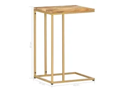 Mesa auxiliar de madera maciza de mango 35x45x65 cm