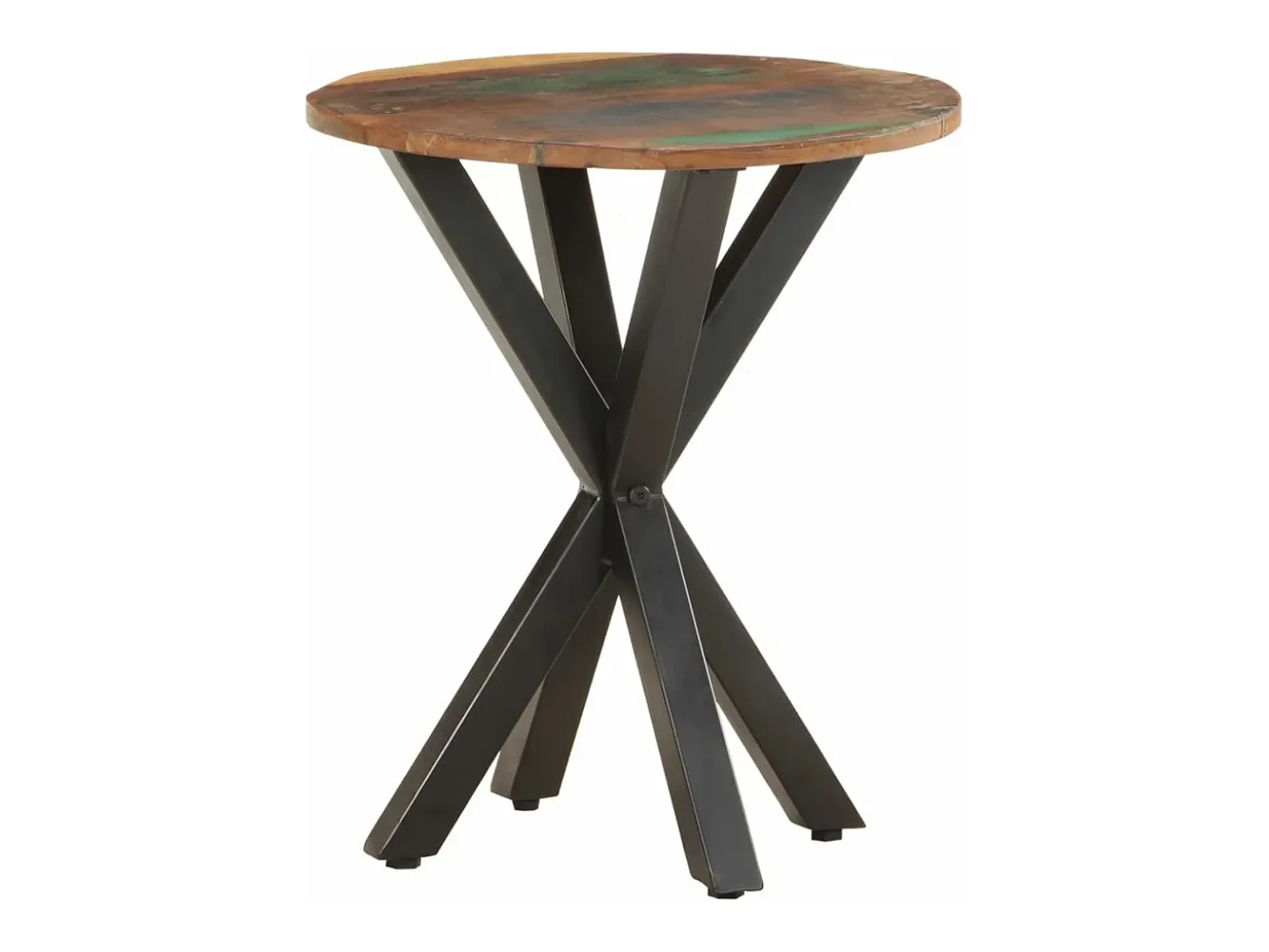 Mesa auxiliar de madera maciza reciclada 48x48x56 cm