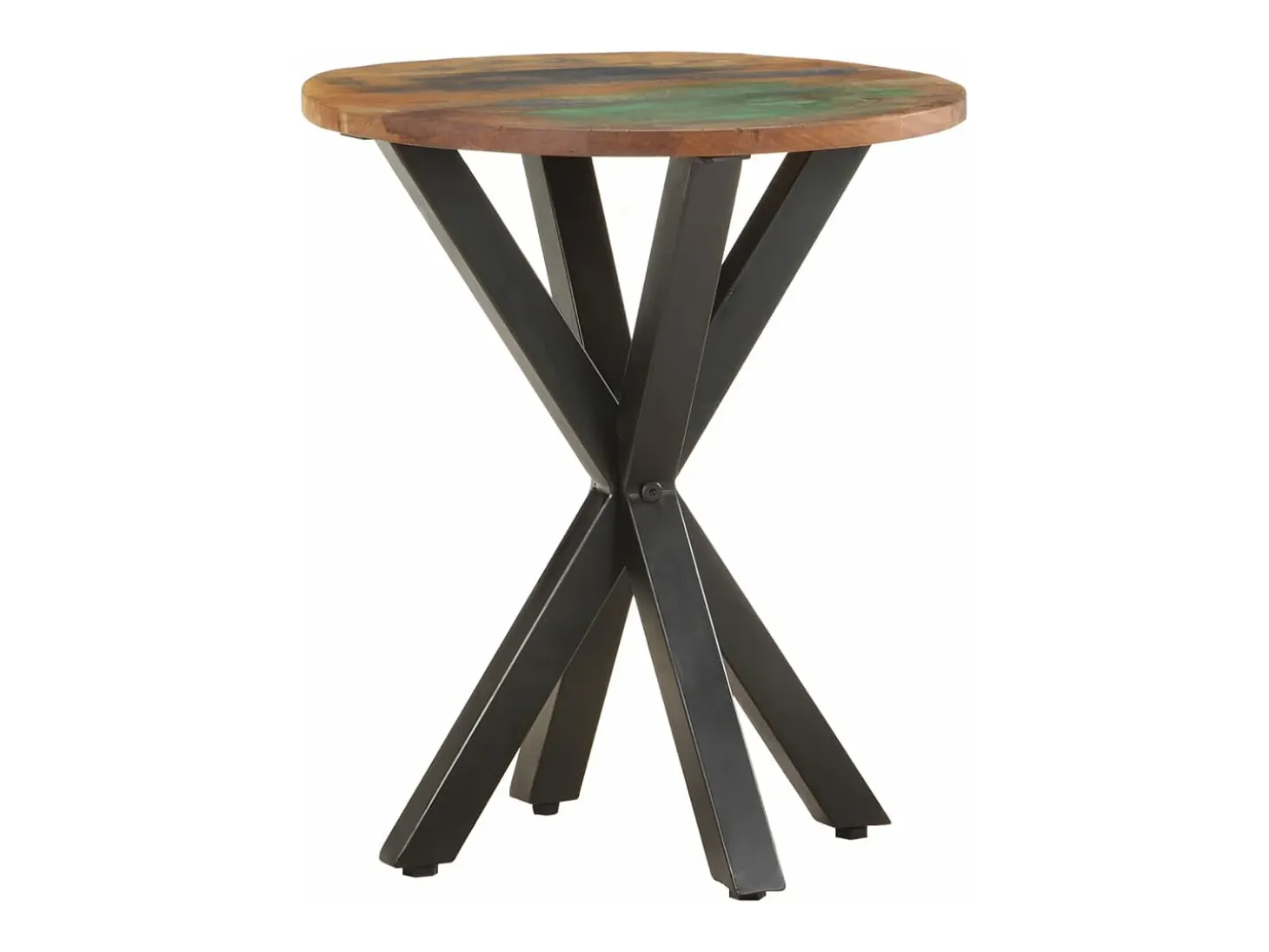 Mesa auxiliar de madera maciza reciclada 48x48x56 cm