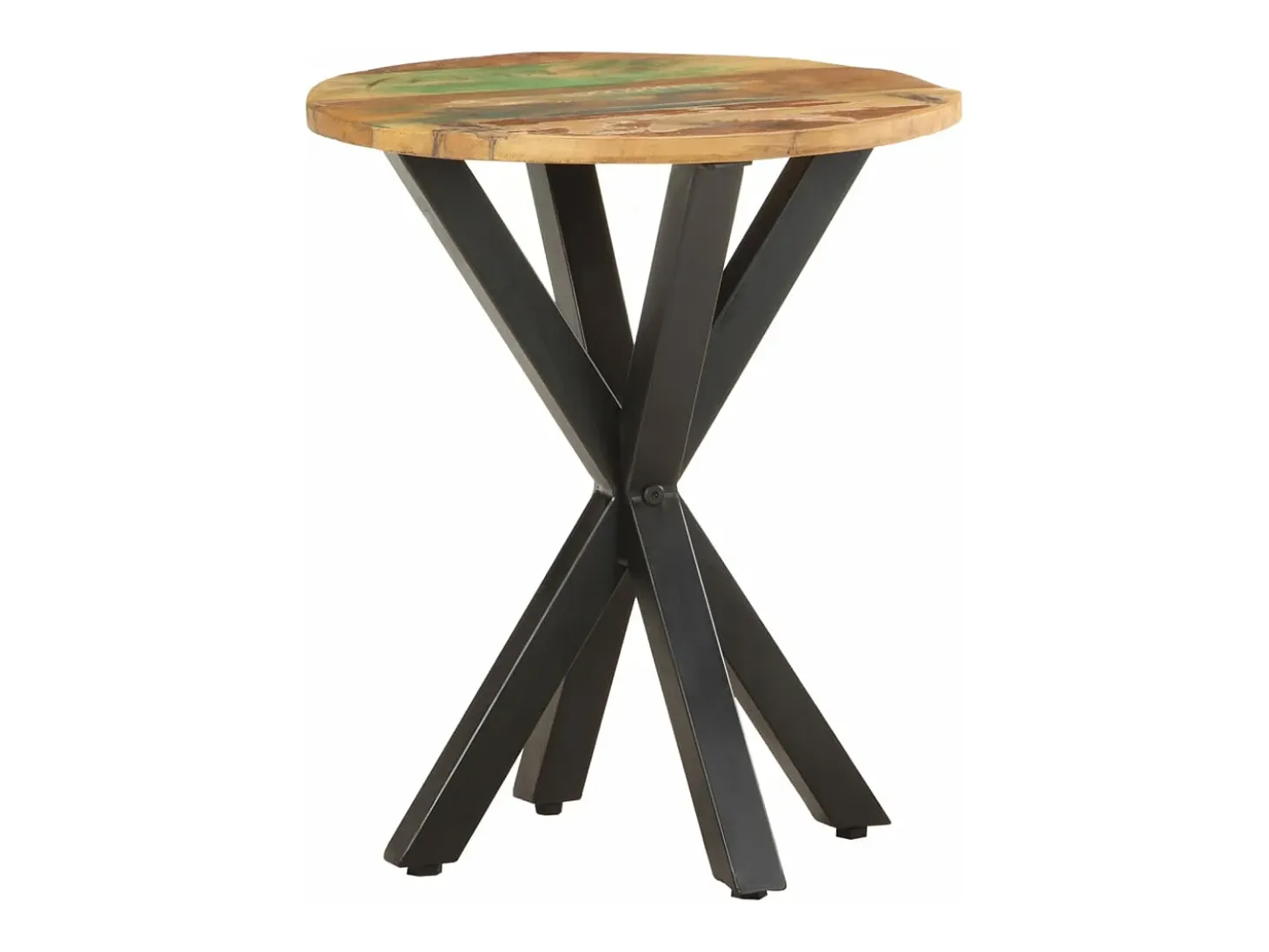 Mesa auxiliar de madera maciza reciclada 48x48x56 cm