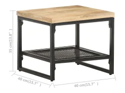 Mesa auxiliar de madera maciza de mango 40x40x35 cm