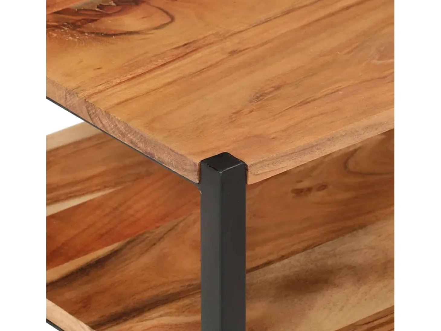 Mesa auxiliar de madera maciza acacia y hierro 35x35x45 cm ES836009