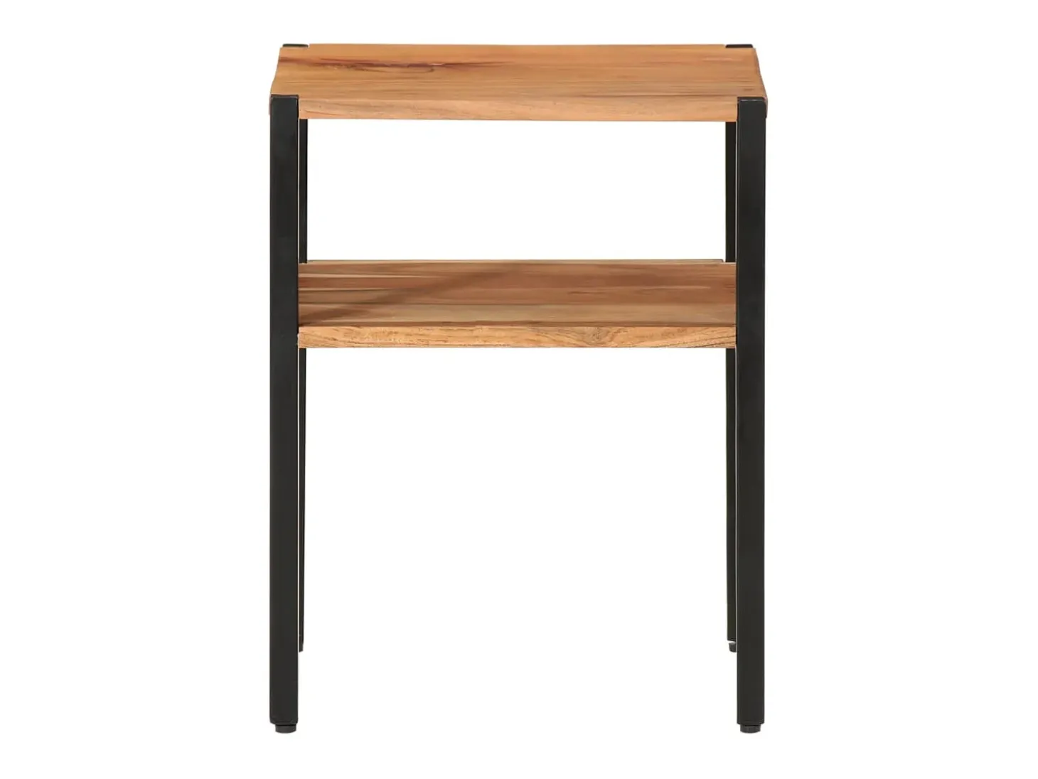 Mesa auxiliar de madera maciza acacia y hierro 35x35x45 cm ES836009