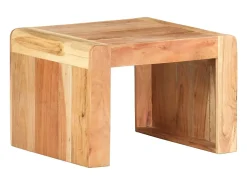 Mesa auxiliar de madera maciza de acacia 43x40x30 cm