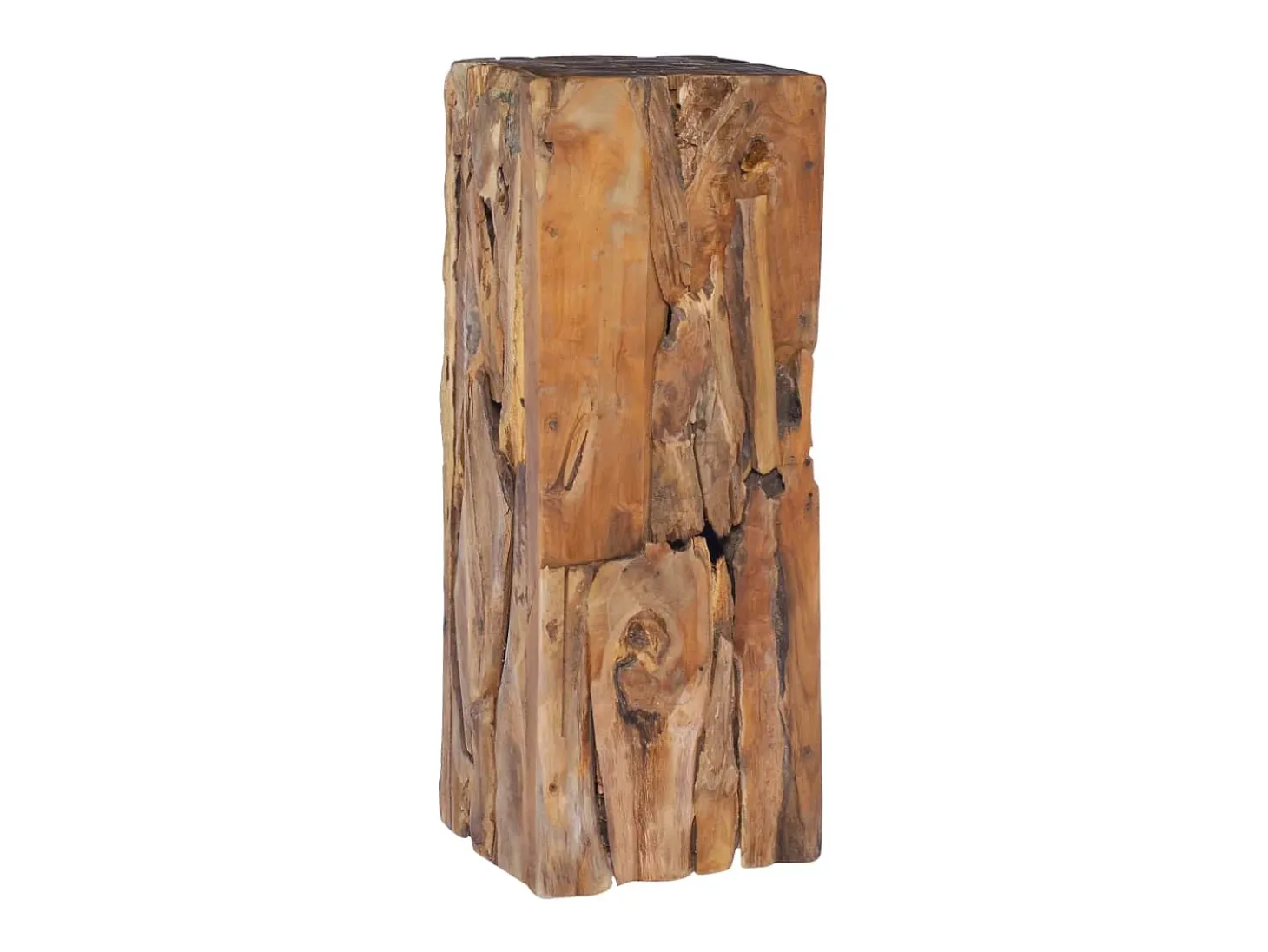 Mesa auxiliar de madera maciza de teca 30x30x80 cm