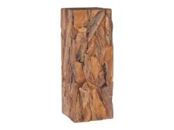 Mesa auxiliar de madera maciza de teca 30x30x80 cm
