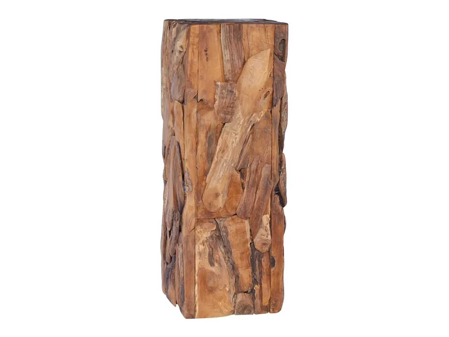 Mesa auxiliar de madera maciza de teca 30x30x80 cm