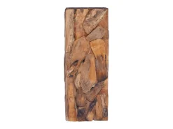 Mesa auxiliar de madera maciza de teca 30x30x80 cm