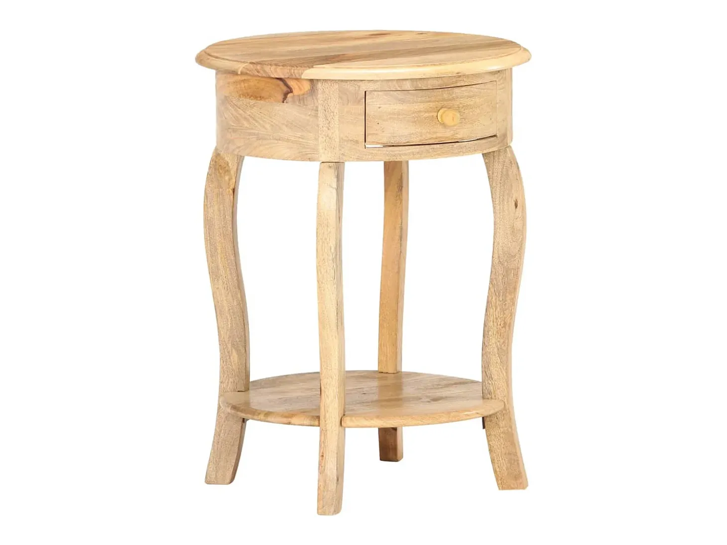 Mesa auxiliar de madera maciza de mango 37x37x61 cm