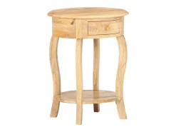 Mesa auxiliar de madera maciza de mango 37x37x61 cm