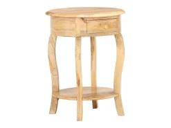 Mesa auxiliar de madera maciza de mango 37x37x61 cm