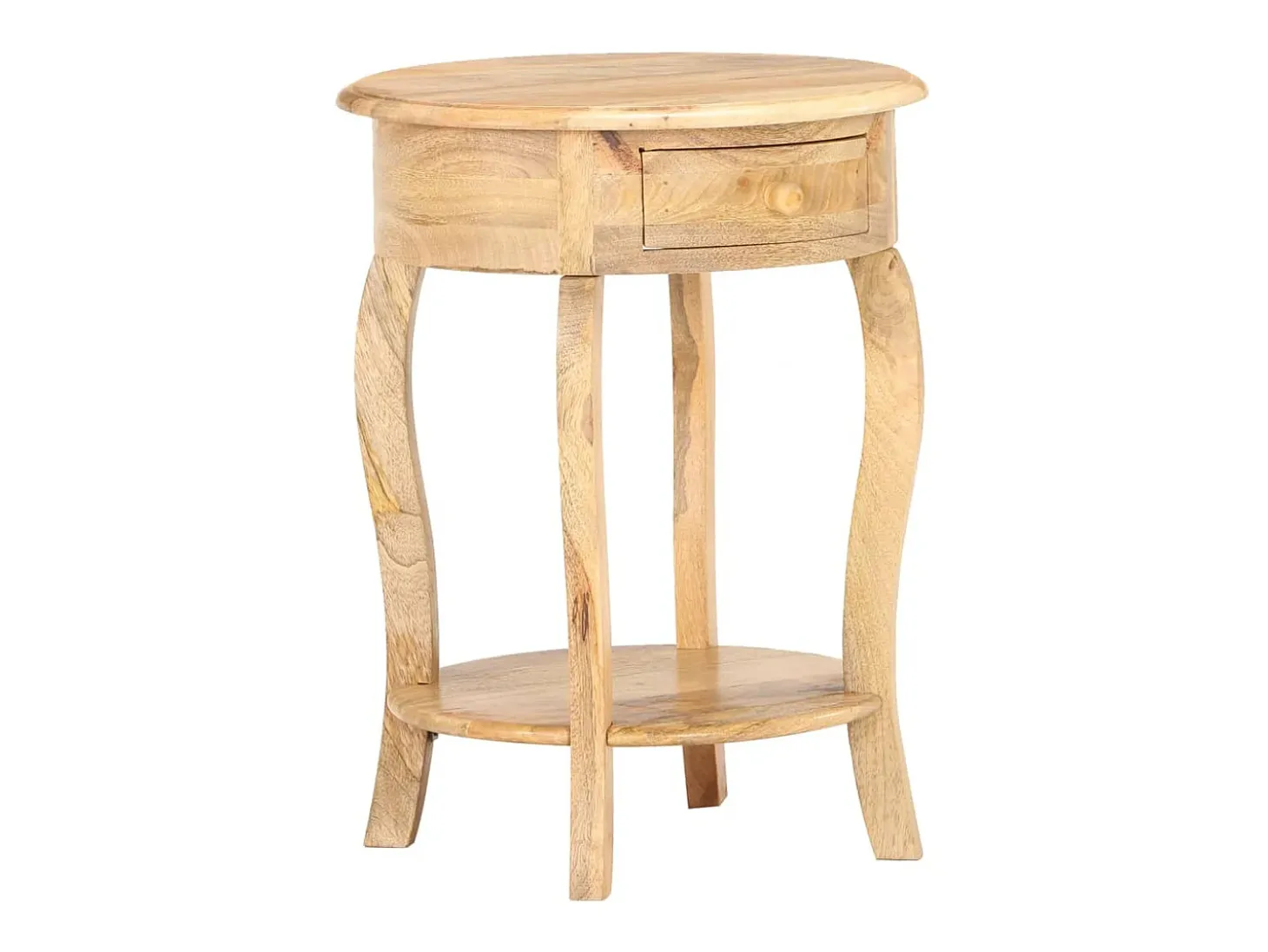 Mesa auxiliar de madera maciza de mango 37x37x61 cm