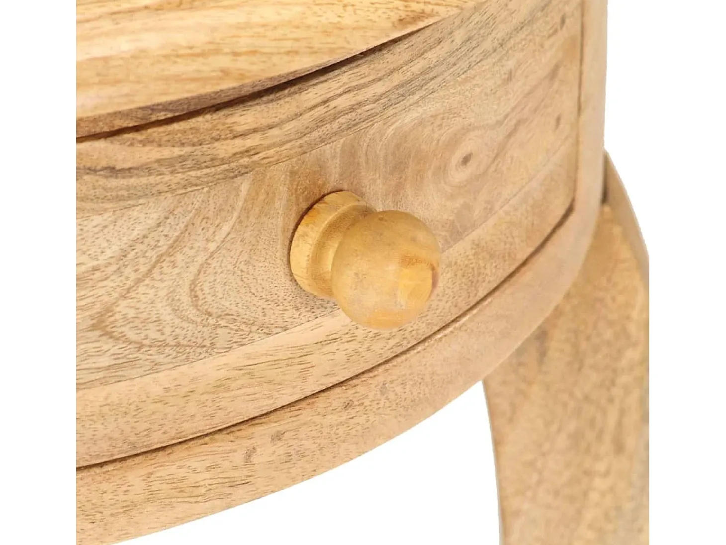 Mesa auxiliar de madera maciza de mango 37x37x61 cm